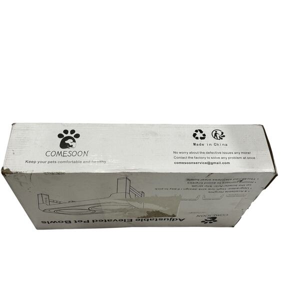 Elevated Dog Bowls Black‎ Adjustable Raised Stand 4 Heights Spill Proof Pet - Picture 4 of 11